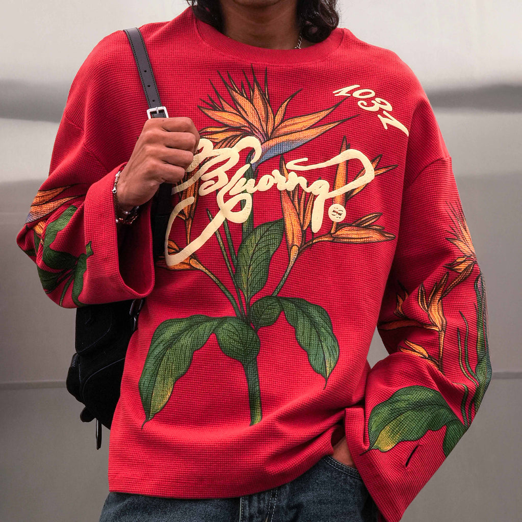 Bird Of Paradise Full Sleeve T-Shirt Polkal™ BluOr