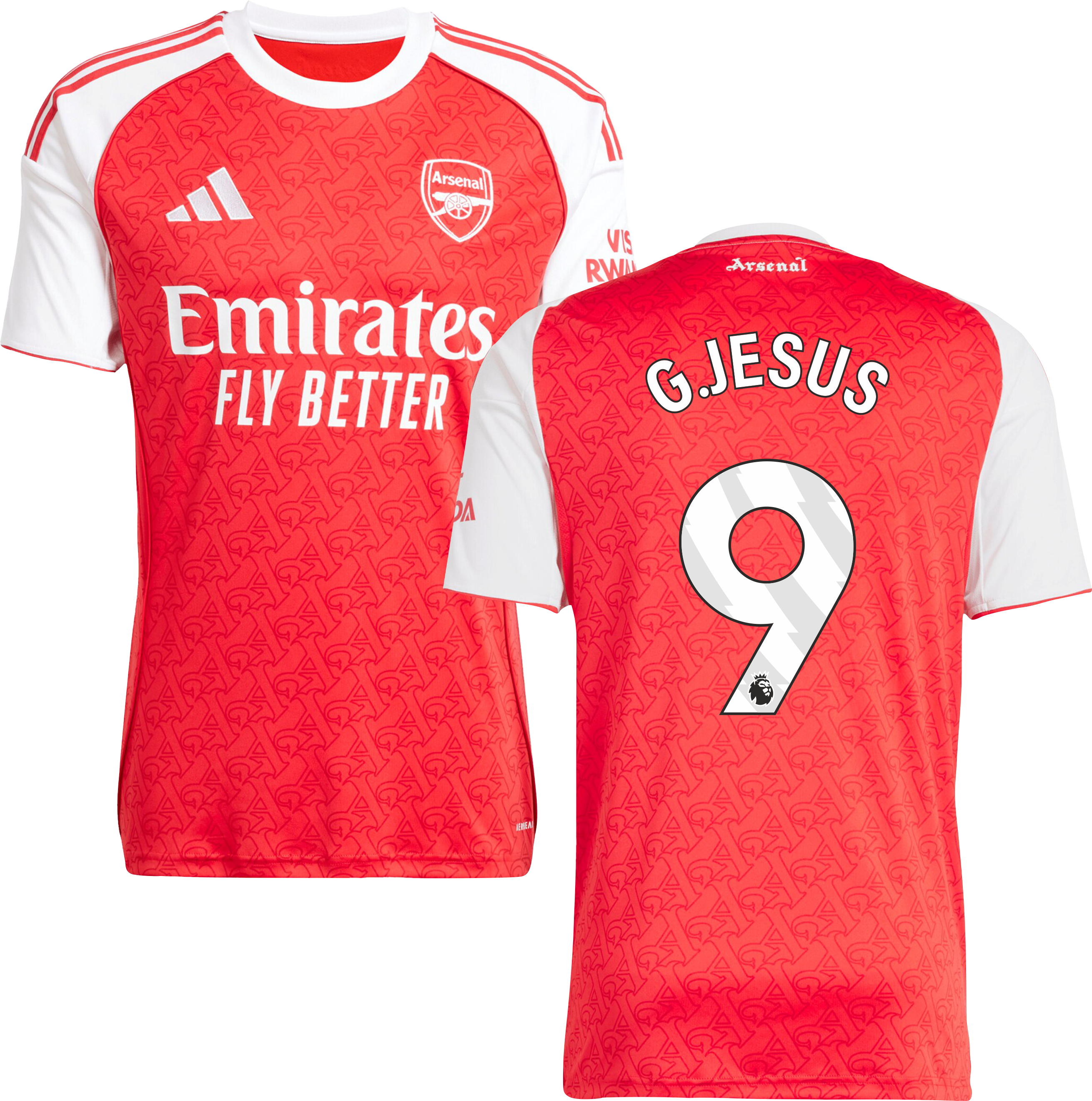Arsenal Home Jersey #9 G.JESUS 2025/26 Adults-Footzilla