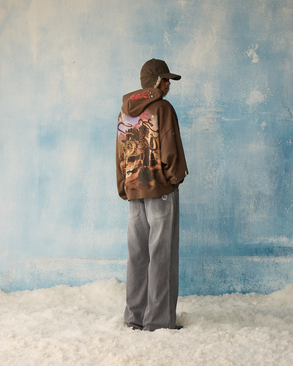 Brown Star Studded Hoodie Polkal™ BluOr