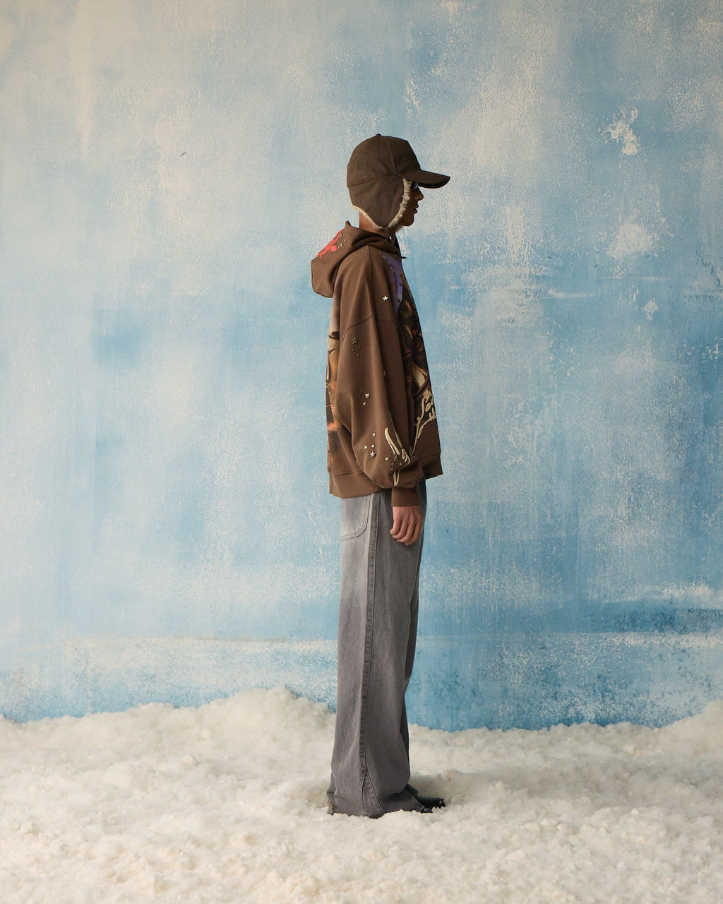 Brown Star Studded Hoodie Polkal™ BluOr