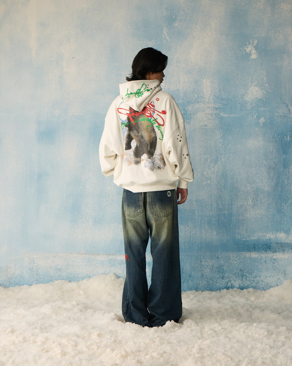White Star Studded Hoodie Polkal™ BluOr