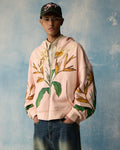 Pink Birds Of Paradise Zipper Hoodie Polkal™ BluOr
