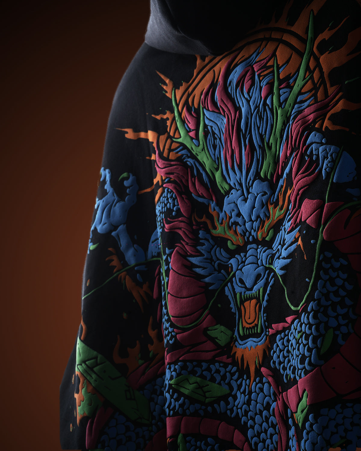 Polkal™ Fear Black Dragon Hoodie