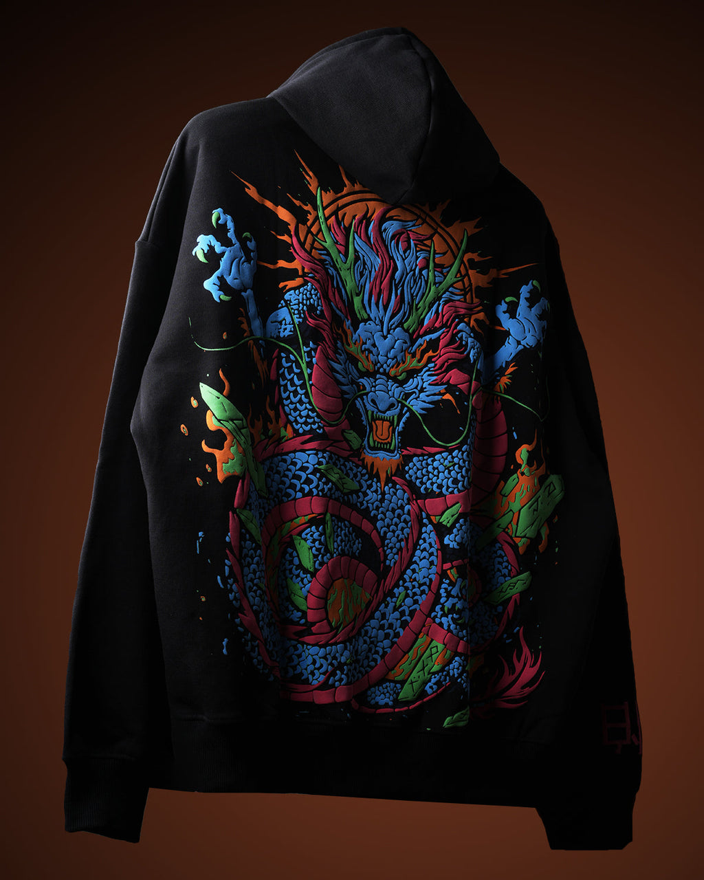 Polkal™ Fear Black Dragon Hoodie