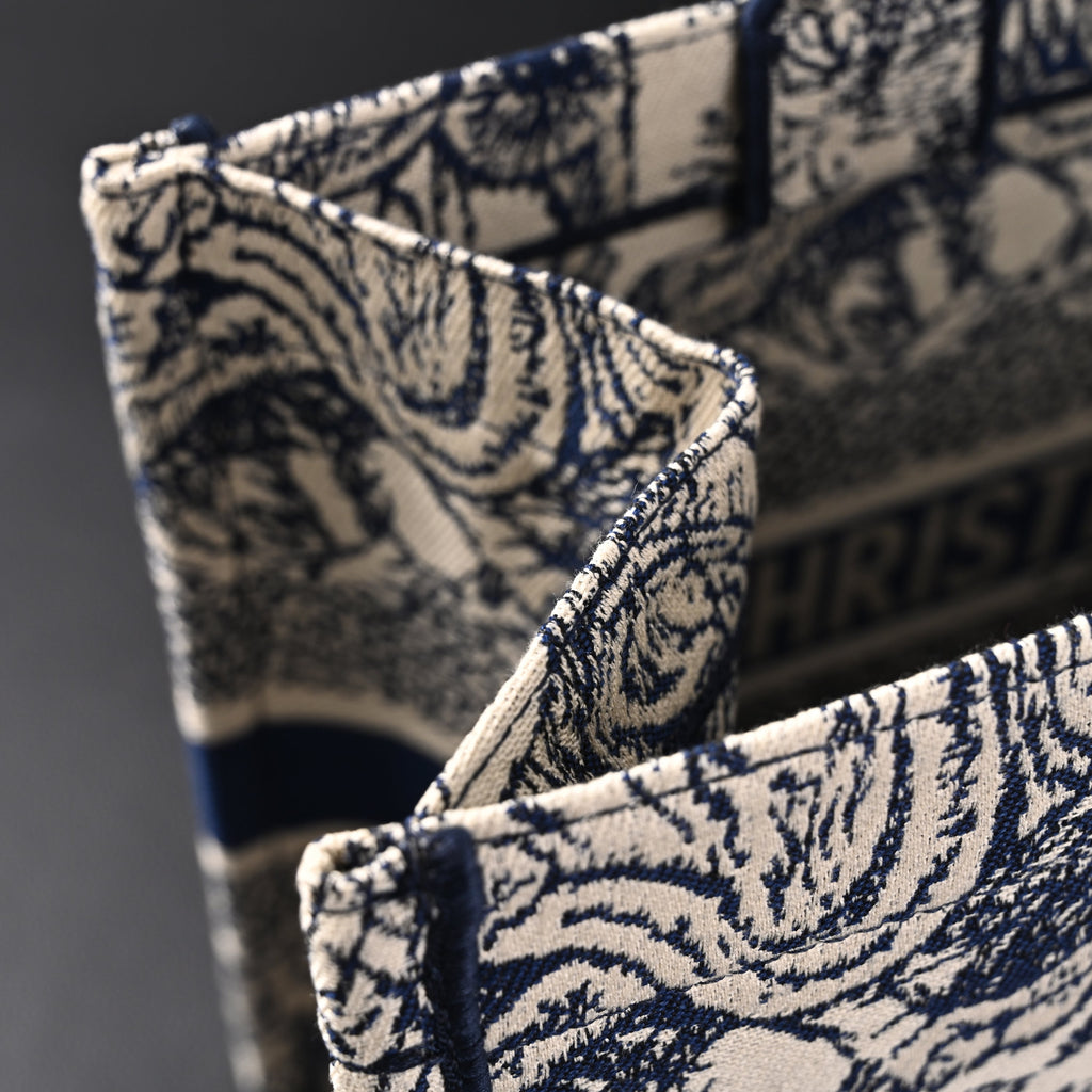 Dior Book Tote Bag – Blue Toile de Jouy Embroidery