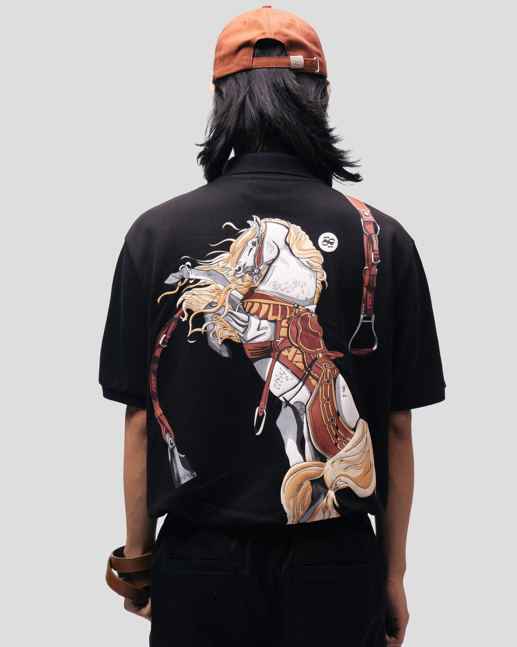 Black Saddle Polo  T-Shirt Polkal™ BluOr