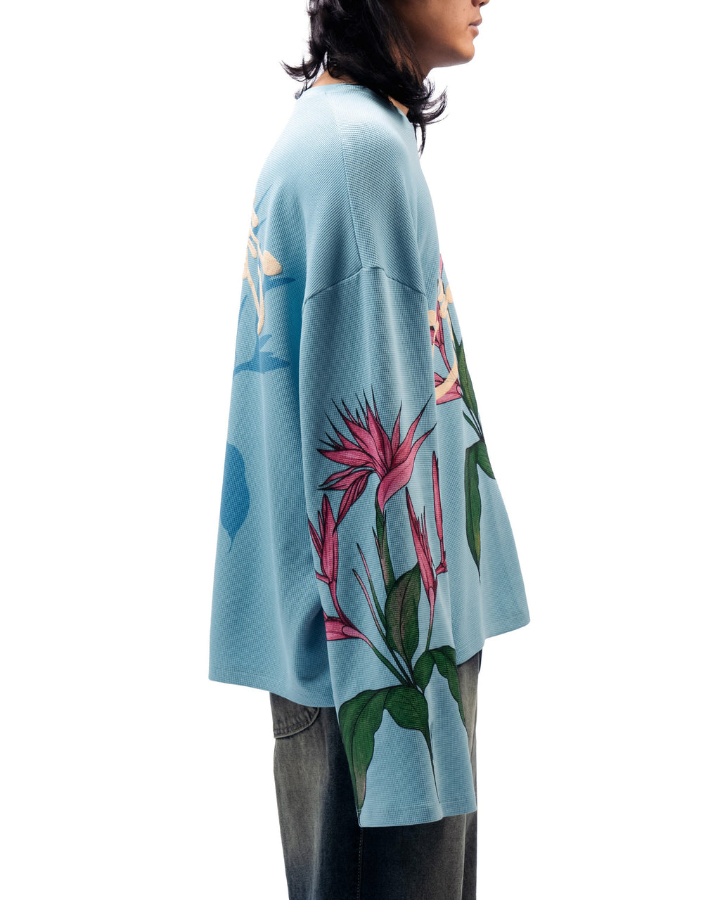 Aqua Bird Of Paradise Full Sleeve T-Shirt Polkal™ BluOr