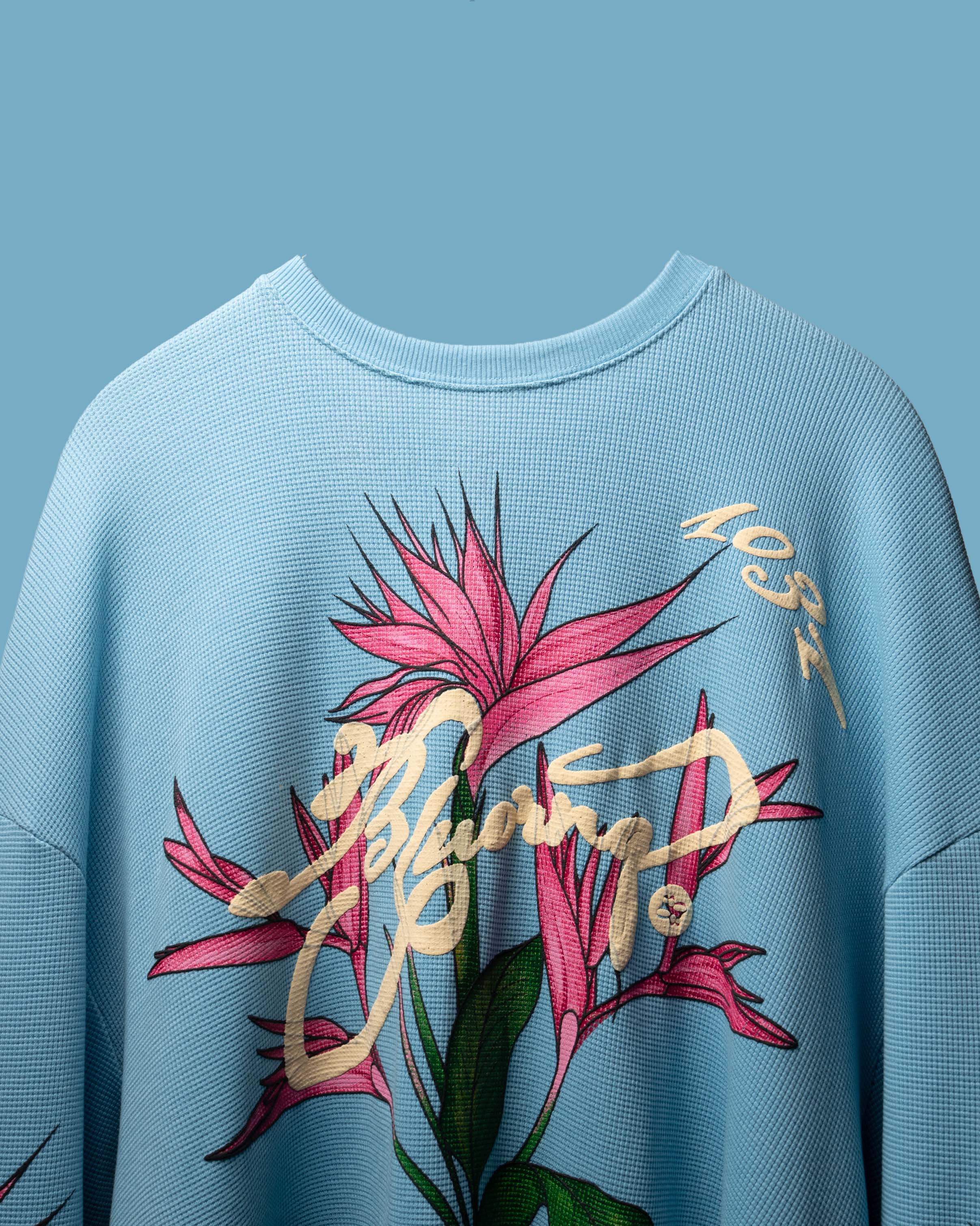 Aqua Bird Of Paradise Full Sleeve T-Shirt Polkal™ BluOr