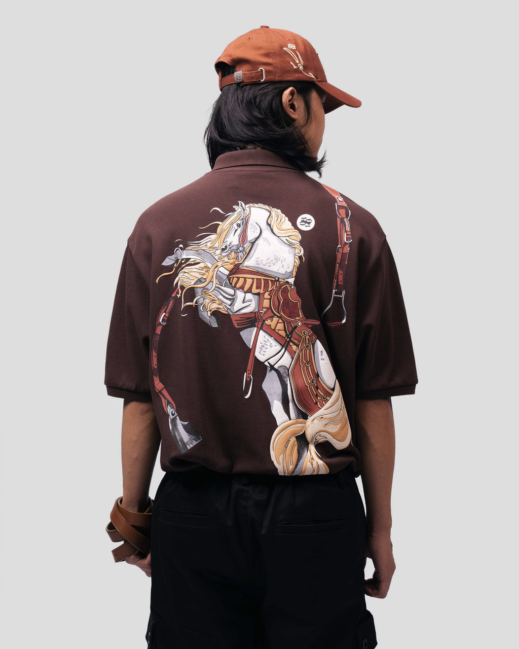 Brown Saddle Polo T-Shirt Polkal™ BluOr