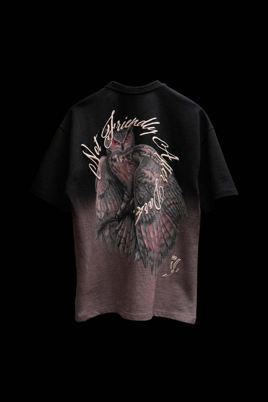 Black Phantom Owl T-Shirt Polkal™ BluOr