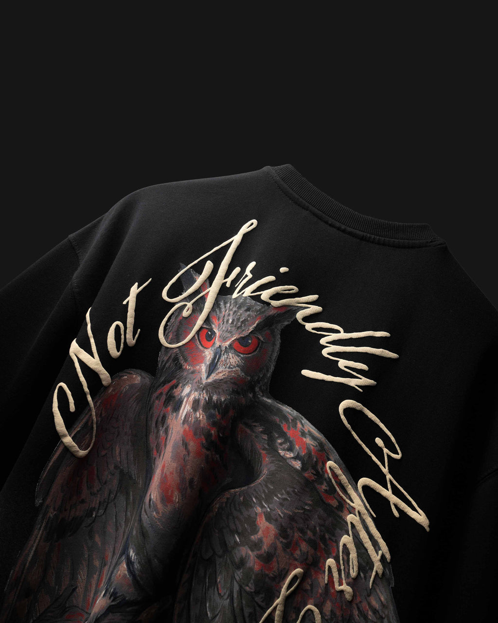 Black Phantom Owl T-Shirt Polkal™ BluOr