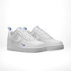 Angled front view of a full pair of Air Force 1