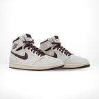 Angled front view of a full pair of Air Jordan 1