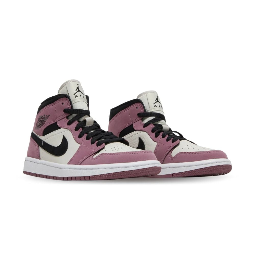 Angled front view of a full pair of Air Jordan 1