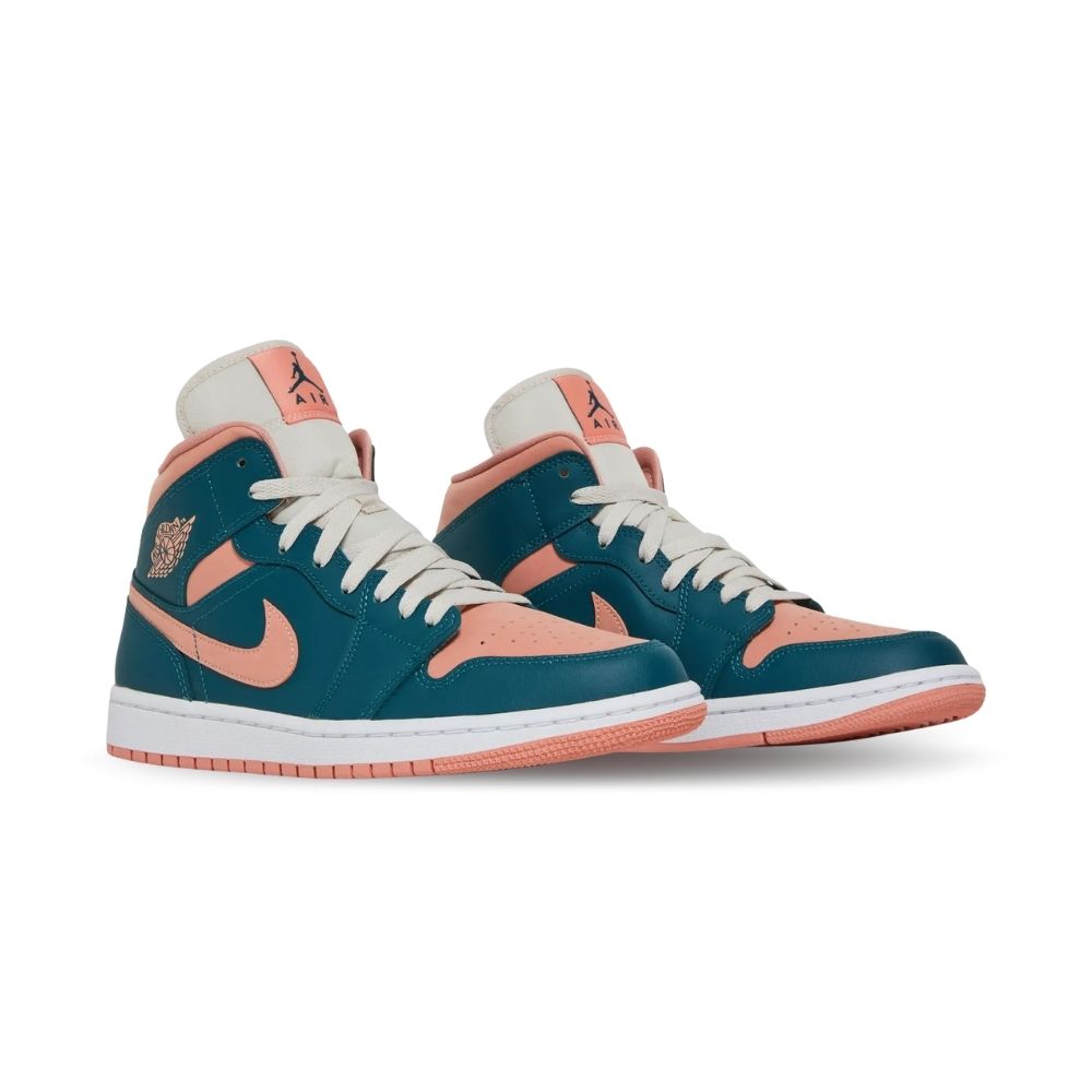 Angled front view of a full pair of Air Jordan 1