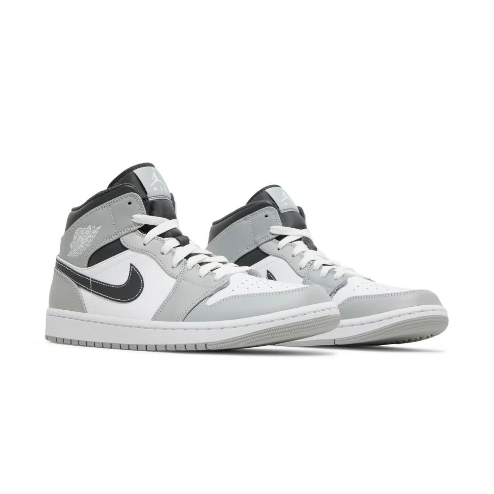 Angled front view of a full pair of Air Jordan 1