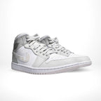 Angled front view of a full pair of Air Jordan 1