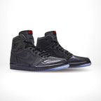Angled front view of a full pair of Air Jordan 1