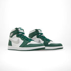 Angled front view of a full pair of Air Jordan 1
