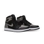 Angled front view of a full pair of Air Jordan 1