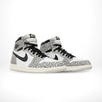 Angled front view of a full pair of Air Jordan 1