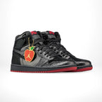 Angled front view of a full pair of Air Jordan 1