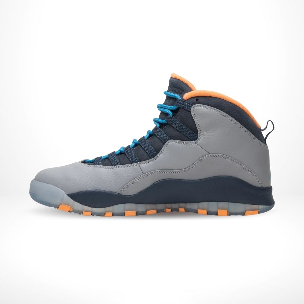 Medial side view of the Air Jordan 10