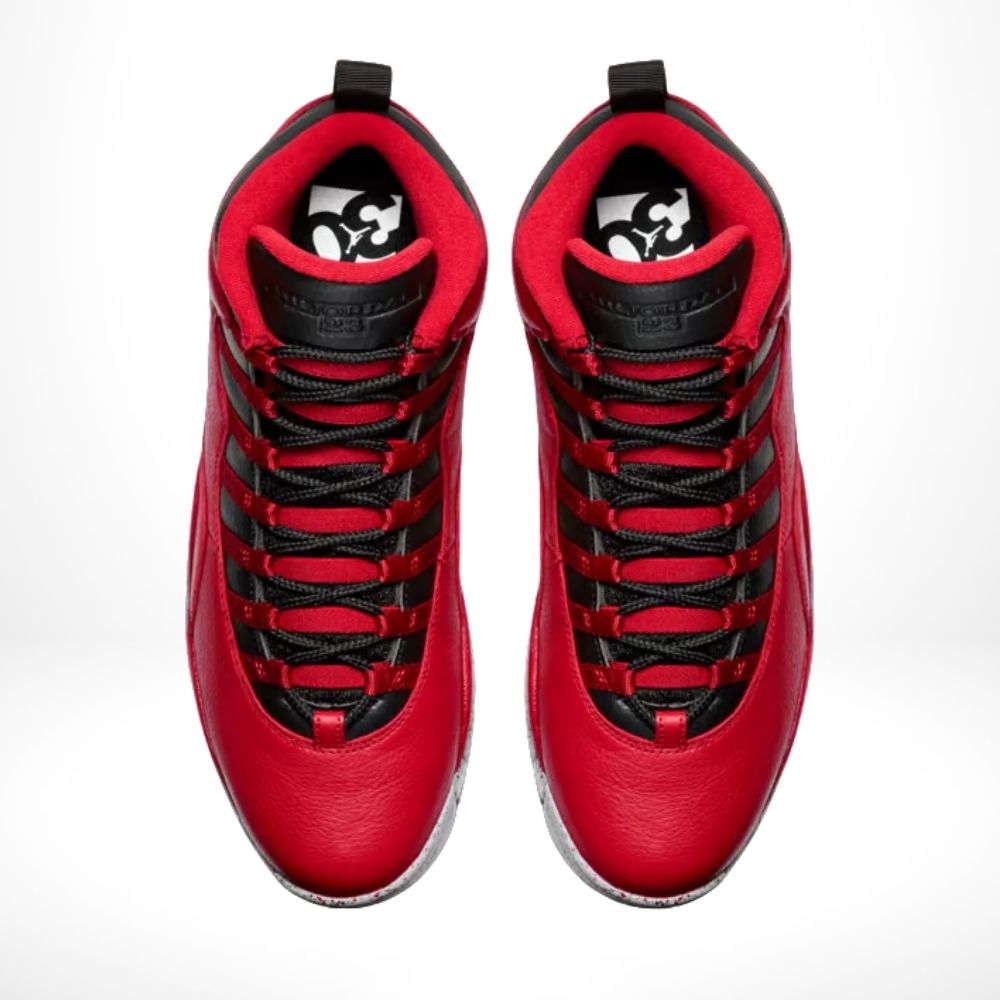 Top-down view of the Air Jordan 10