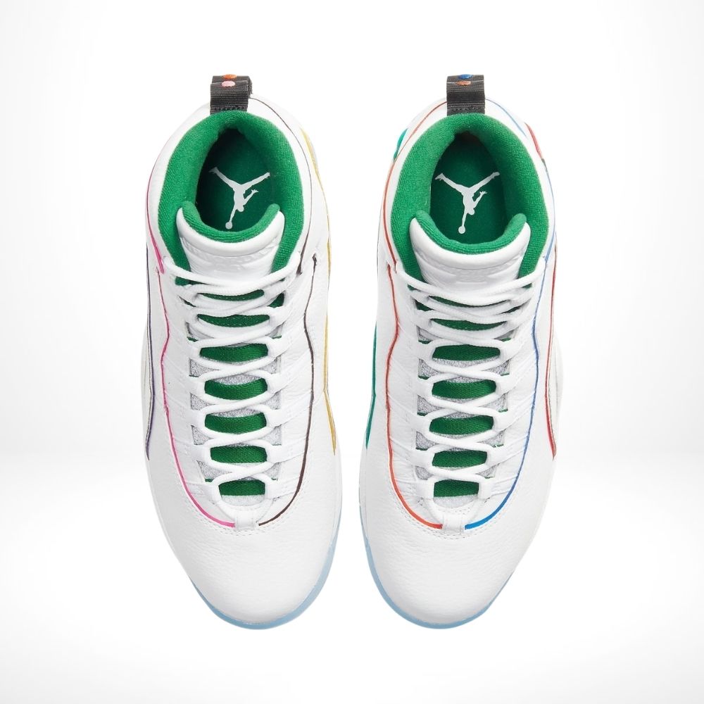 Top-down view of the Air Jordan 10