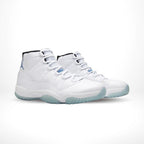 Angled front view of a full pair of Air Jordan 11
