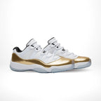 Angled front view of a full pair of Air Jordan 11
