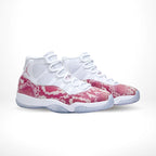 Angled front view of a full pair of Air Jordan 11
