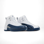 Angled front view of a full pair of Air Jordan 12