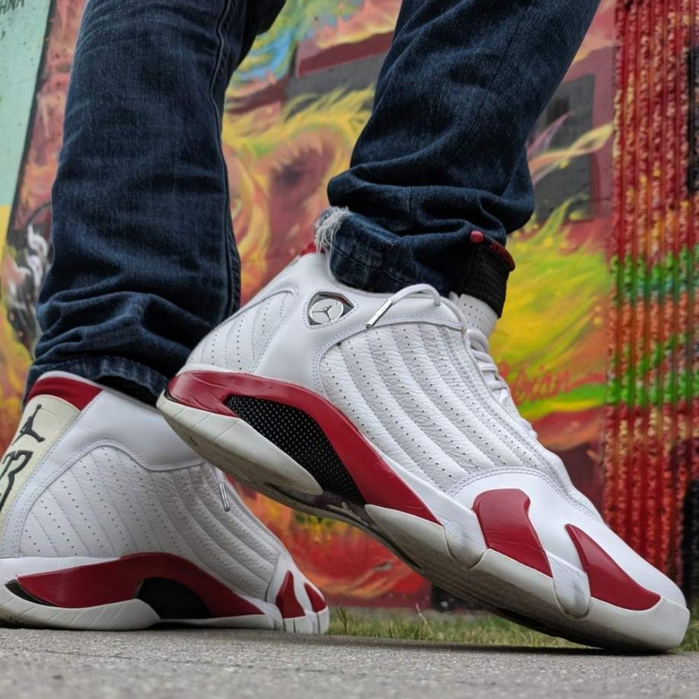 1Real lifestyle image of Air Jordan 14