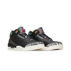 Angled front view of a full pair of Air Jordan 3