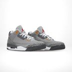 Angled front view of a full pair of Air Jordan 3