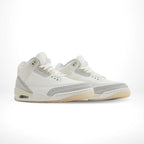 Angled front view of a full pair of Air Jordan 3