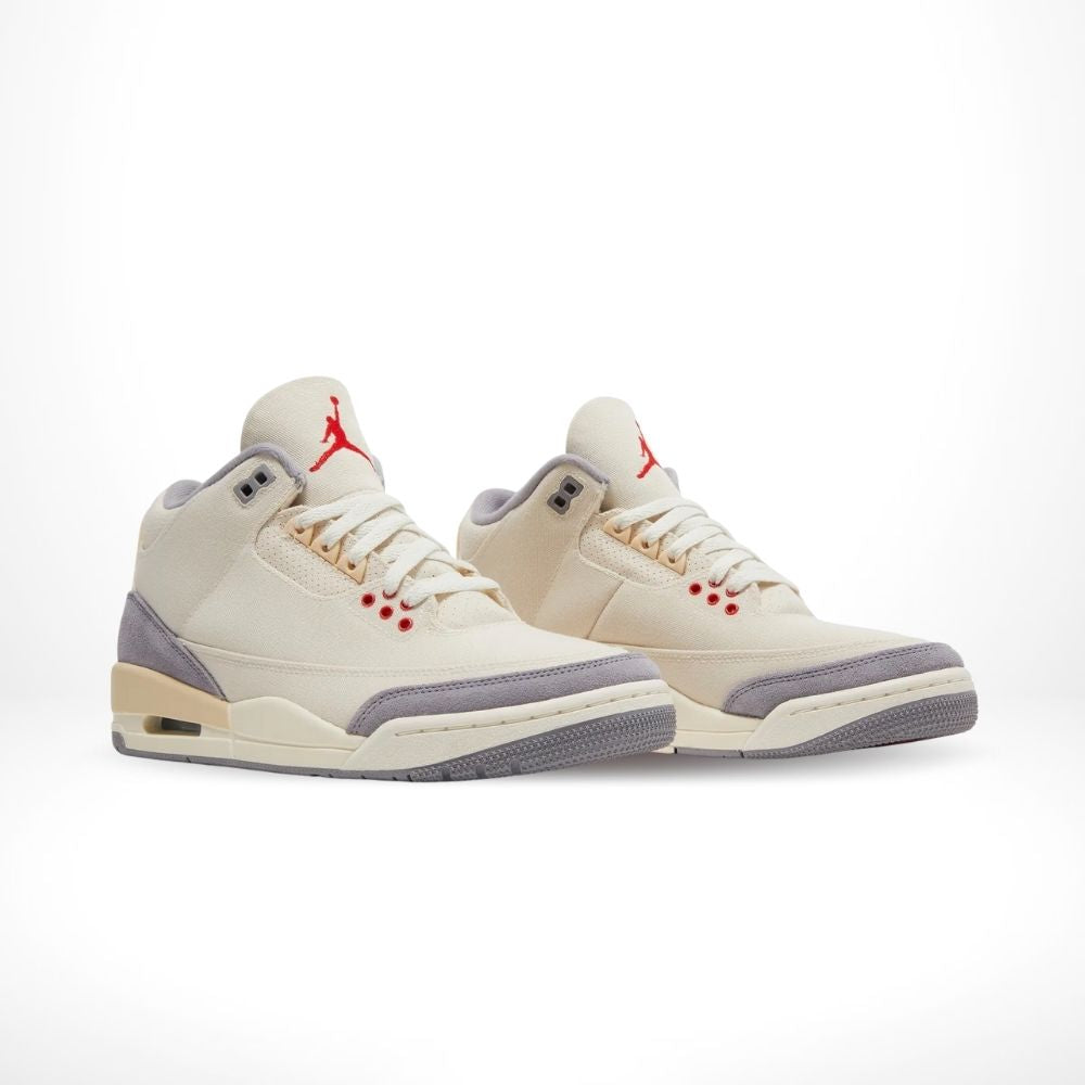 Angled front view of a full pair of Air Jordan 3