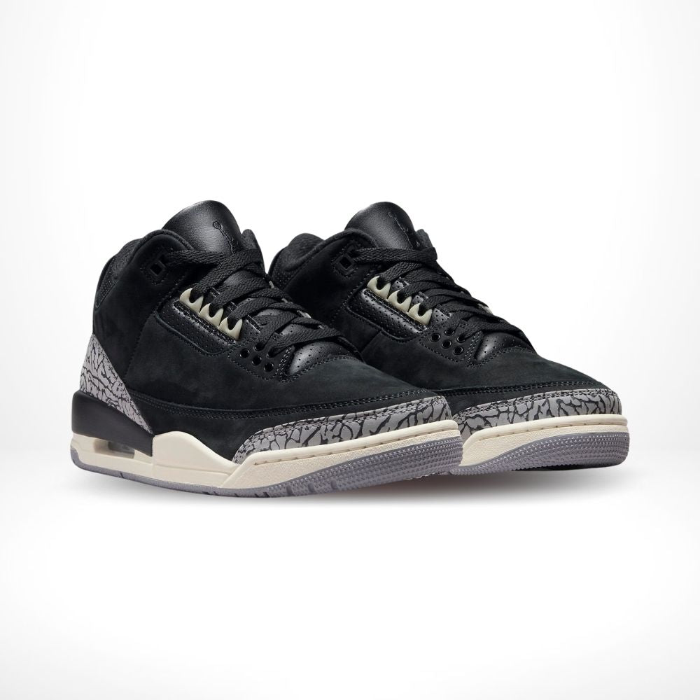Angled front view of a full pair of Air Jordan 3
