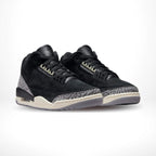 Angled front view of a full pair of Air Jordan 3
