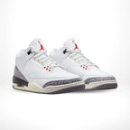 Angled front view of a full pair of Air Jordan 3