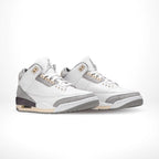 Angled front view of a full pair of Air Jordan 3