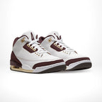 Angled front view of a full pair of Air Jordan 3