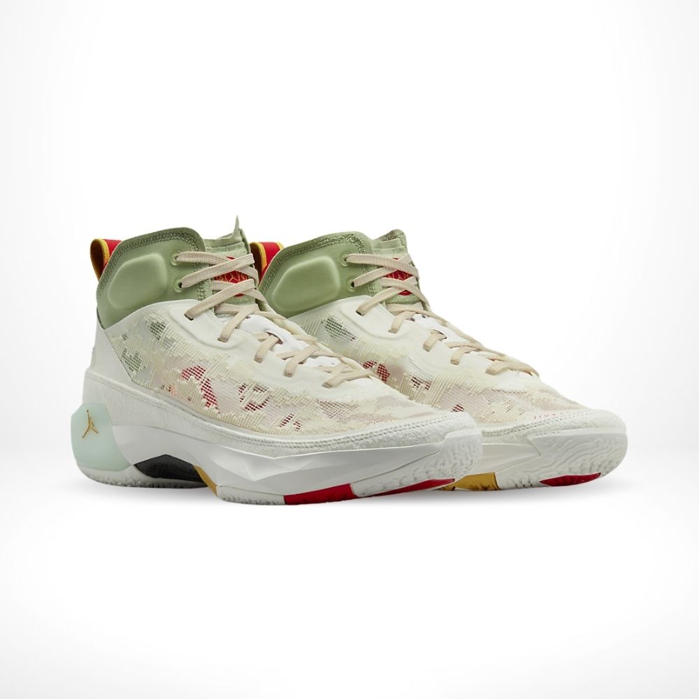 Angled front view of a full pair of Air Jordan 37