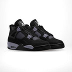 Angled front view of a full pair of Air Jordan 4