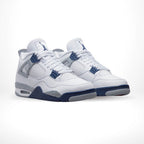 Angled front view of a full pair of Air Jordan 4