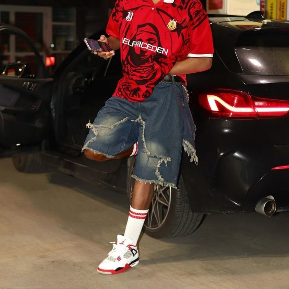 Real lifestyle image of Air Jordan 4