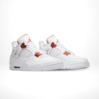 Angled front view of a full pair of Air Jordan 4