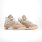 Angled front view of a full pair of Air Jordan 4