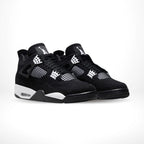 Angled front view of a full pair of Air Jordan 4